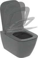 Комплект Унитаз подвесной Ideal Standard I Life B T533058 безободковый, с микролифтом, технология RimLS+, серый + Инсталляция TECE Now 9400412 4 в 1 с кнопкой смыва