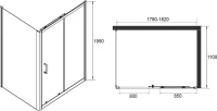 Душевой уголок RGW Passage PA-14+110 см (178-182)x110x195 профиль хром, стекло прозрачное