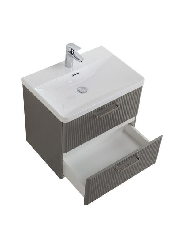 Мебель для ванной комнаты BelBagno Due 60 ручки матовый атласный никель, сатин