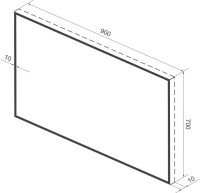 Зеркало Wellsee 7 Rays’ Spectrum 90х70 черное матовое