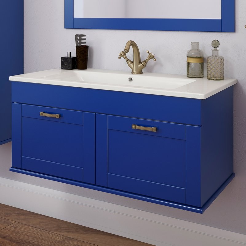 Тумба под раковину Sanflor Ванесса 95, подвесная, индиго