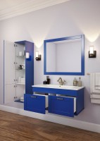 Тумба под раковину Sanflor Ванесса 95, подвесная, индиго