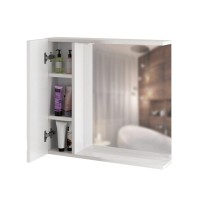 Зеркало Mixline Квадро 75 левое с подсветкой, белое