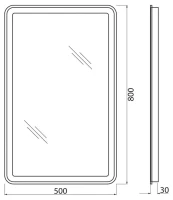 Зеркало BelBagno SPC-MAR-500-800-LED-BTN Зеркало BelBagno SPC-MAR-500-800-LED-BTN