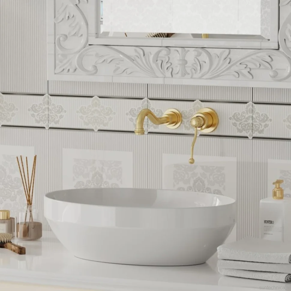 Смеситель для раковины Paini Duomo 88PJ208 С ВНУТРЕННЕЙ ЧАСТЬЮ, матовое золото PVD