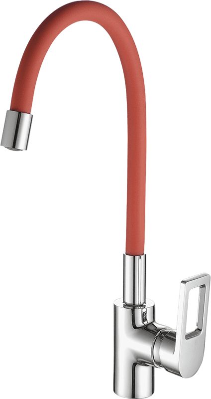 Смеситель для кухни Fashun A4253+B06 хром, красный