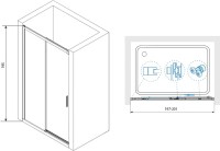 Душевой уголок RGW Leipzig LE-12B+90 см (197-201)x90x195 профиль черный матовый, стекло прозрачное