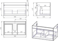 Тумба с раковиной Owl 1975 Sjel подвесная. белый лак, 80