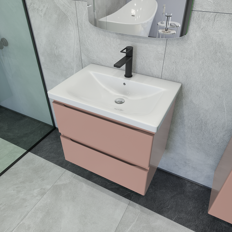 Тумба с раковиной Caprigo Forte 65 подвесная, пудра