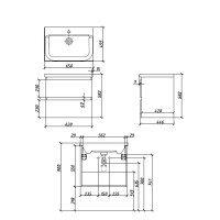 Тумба с раковиной Caprigo Forte 65 подвесная, пудра