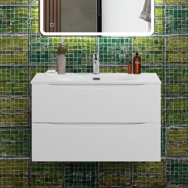 Тумба под раковину BelBagno Marino-cer-n 80 подвесная, bianco lucido