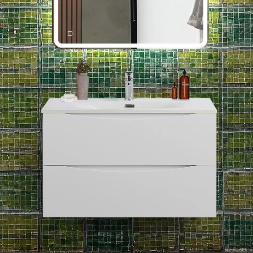 Тумба под раковину BelBagno Marino-cer-n 80 подвесная, bianco lucido