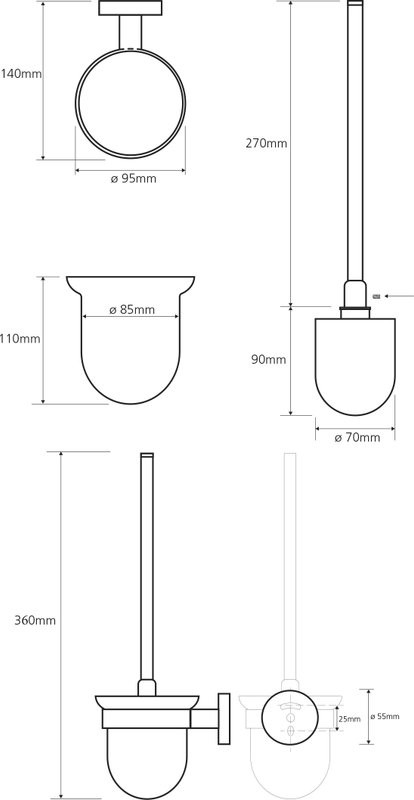 Набор Держатель Bemeta Omega 104112042 + Ершик 104113012