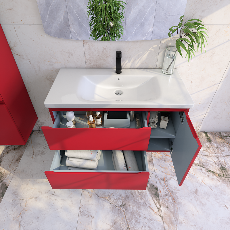 Мебель для ванной комнаты Caprigo Forte 100 R подвесная, красная