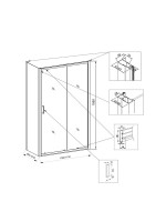 Душевой уголок Veconi Rovigo RV-046 110x100x195, профиль матовый хром, стекло прозрачное