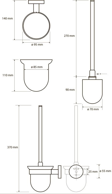 Набор Держатель Bemeta Brilo 161112010 + Ершик 161113017