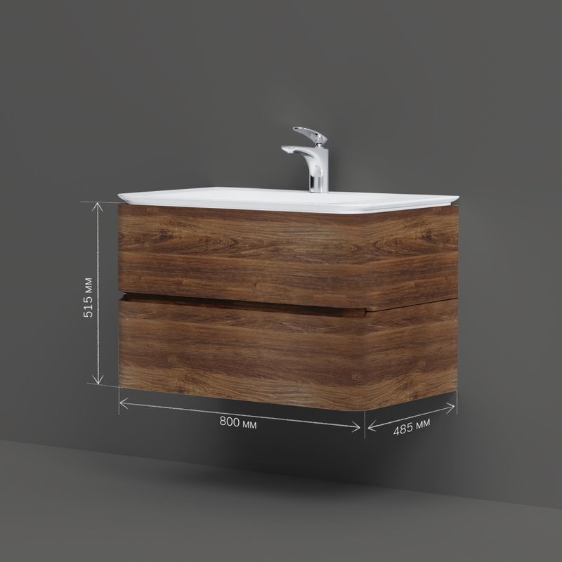 Мебель для ванной комнаты AM.PM Sensation 80 подвесная, орех