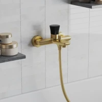 Смеситель для ванны с душем Paini Domus 18PJ111PZ брашированное золото Смеситель для ванны с душем Paini Domus 18PJ111PZ брашированное золото