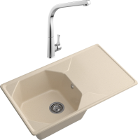 Комплект Мойка GranFest Unique U-840L кашемир + Смеситель MEGA Mega