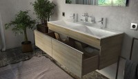 Тумба под раковину Velvex Pulsus 140 подвесная, дуб сонома