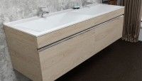 Тумба под раковину Velvex Pulsus 140 подвесная, дуб сонома