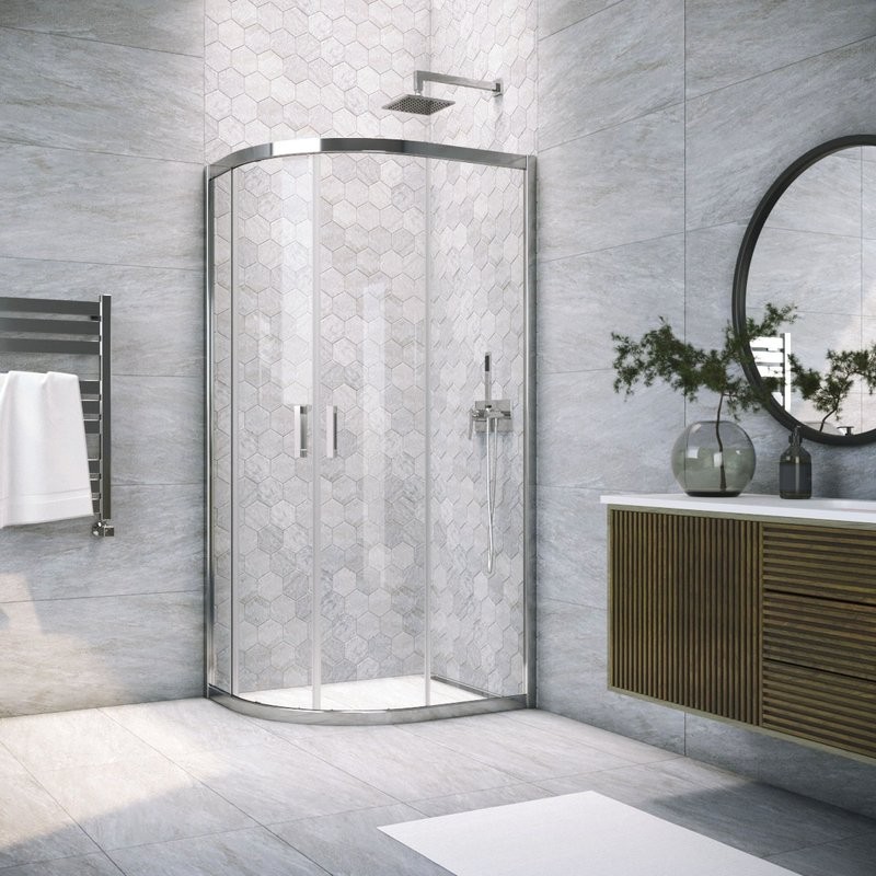 Душевой уголок Vegas Glass ZS-F Tur Novo h1900 90*80 08 01 профиль глянцевый хром, стекло прозрачное