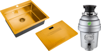 Комплект Мойка Zorg Master N-5952 Bronze + Измельчитель Inox D