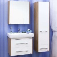 Мебель для ванной комнаты Sanflor Ларго 2 70, подвесная, швейцарский вяз, белая