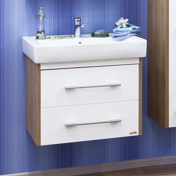 Мебель для ванной комнаты Sanflor Ларго 2 70, подвесная, швейцарский вяз, белая