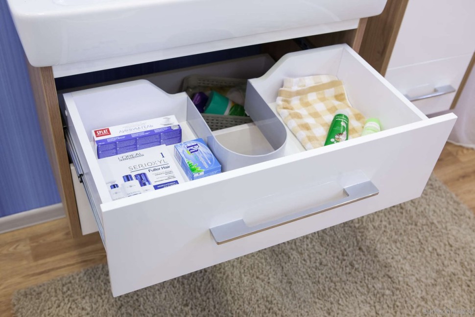 Мебель для ванной комнаты Sanflor Ларго 2 70, подвесная, швейцарский вяз, белая