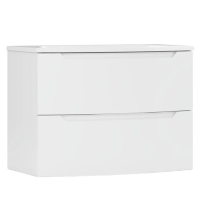 Тумба с раковиной Belux Ганновер 80 подвесная, белая глянцевая, 2 ящика