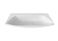 Тумба с раковиной Belux Ганновер 80 подвесная, белая глянцевая, 2 ящика