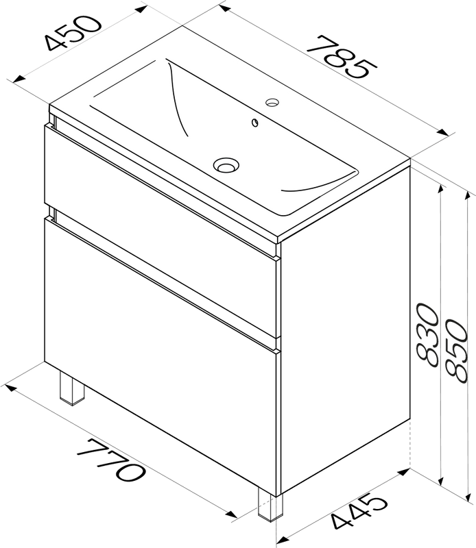 Мебель для ванной комнаты AM.PM X-Joy 80, напольная, белый глянец