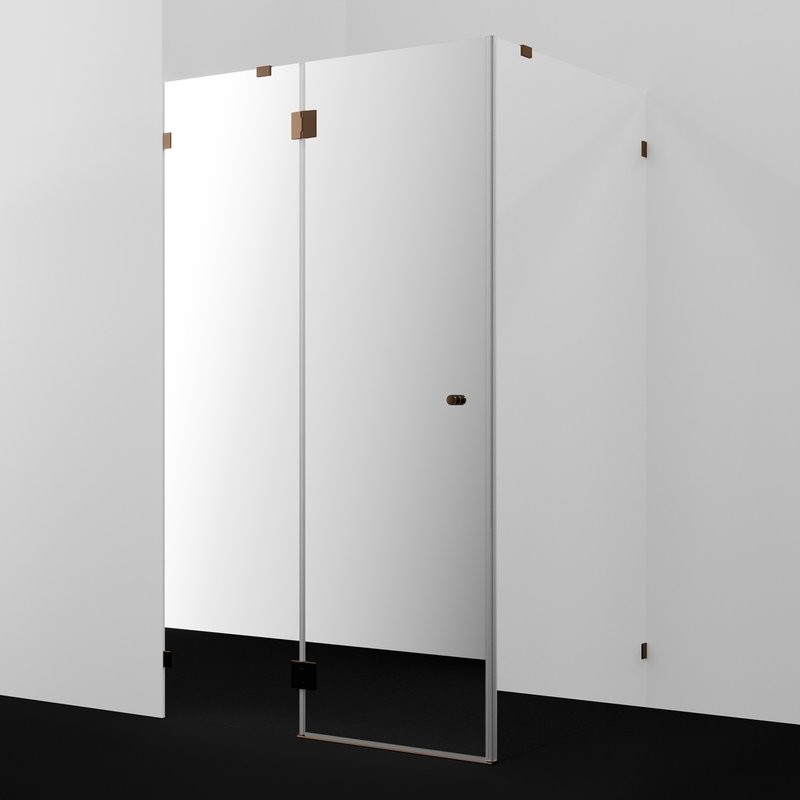 Душевой уголок Wasserkraft Paar 88H10L-MR 120х100 см, стекло зеркальное, фурнитура розовое золото