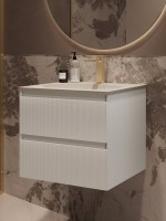 Тумба с раковиной Vincea Welle 60 m.white soft-touch, раковина VCB-4H600J жасмин