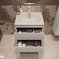 Тумба с раковиной Vincea Welle 60 m.white soft-touch, раковина VCB-4H600J жасмин