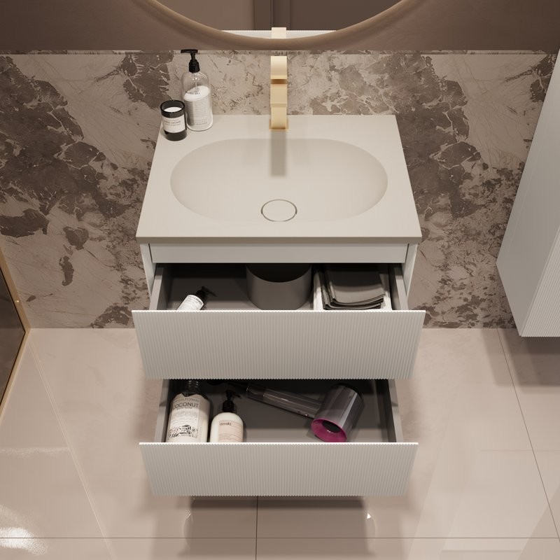 Тумба с раковиной Vincea Welle 60 m.white soft-touch, раковина VCB-4H600J жасмин