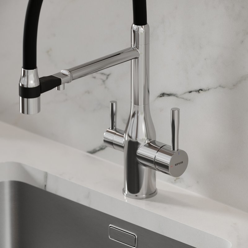 Смеситель для кухни Sancos Garda SC4009CH с гибким изливом, хром