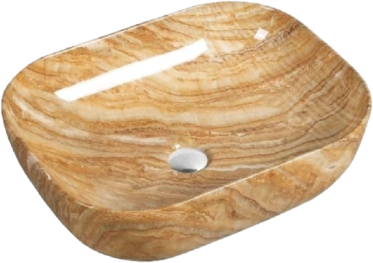 Накладная раковина SantiLine SL-7025 коричневый мрамор