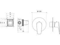 Встраиваемый смеситель для душа и ванны AQUATEK Бетта AQ1166MB С ВНУТРЕННЕЙ ЧАСТЬЮ, матовый черный