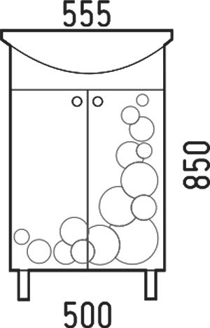 Тумба под раковину без столешницы Corozo Орфей 55
