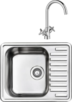 Комплект Мойка IDDIS Strit STR58SDi77S с сифоном + Смеситель Acros ACRSB00i05 хром