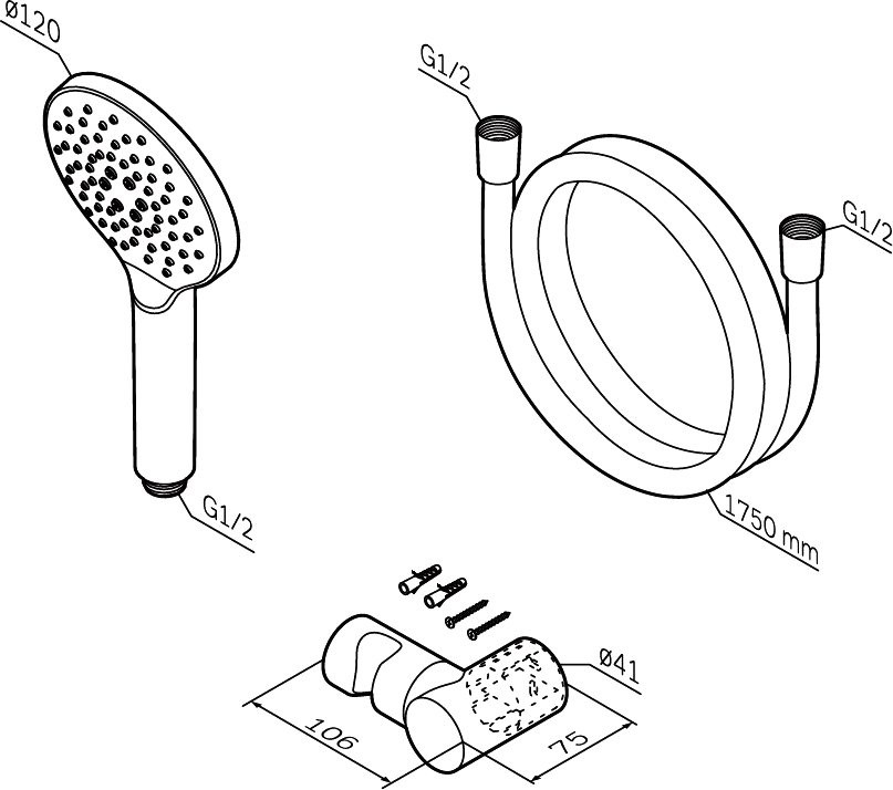 Душевой комплект Гарнитур AM.PM Like F0118022 + Смеситель Tender F45A10022
