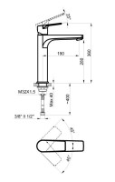 Смеситель для раковины AZARIO TREYA высокий, хром (AZ-15684551)