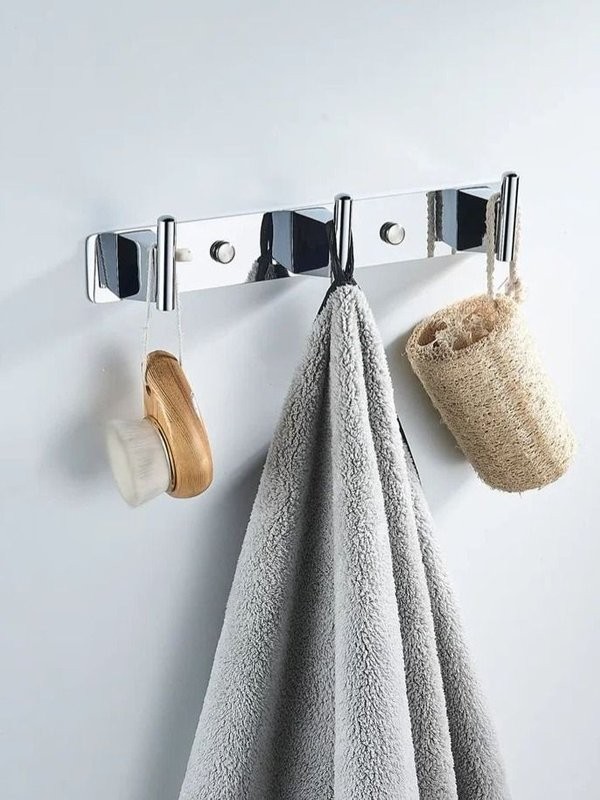Крючки для ванной и кухни / планка 3 крючками Shevanik SG5731, хром