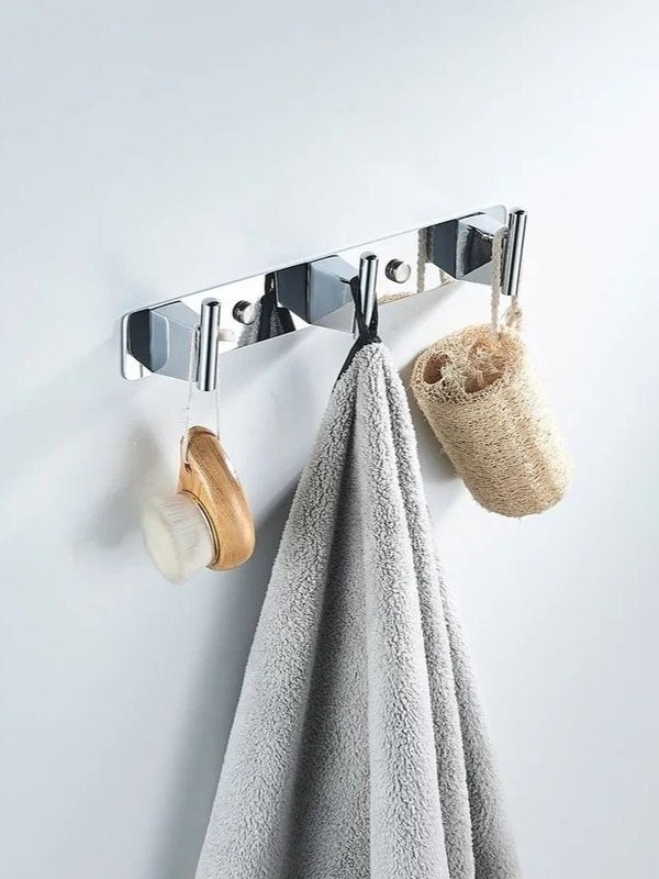 Крючки для ванной и кухни / планка 3 крючками Shevanik SG5731, хром