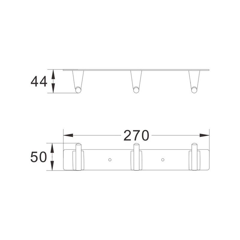 Крючки для ванной и кухни / планка 3 крючками Shevanik SG5731, хром