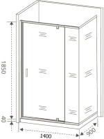 Душевой уголок Good Door Orion WTW-PD+SP-G-CH 140x90 + очиститель для стекол