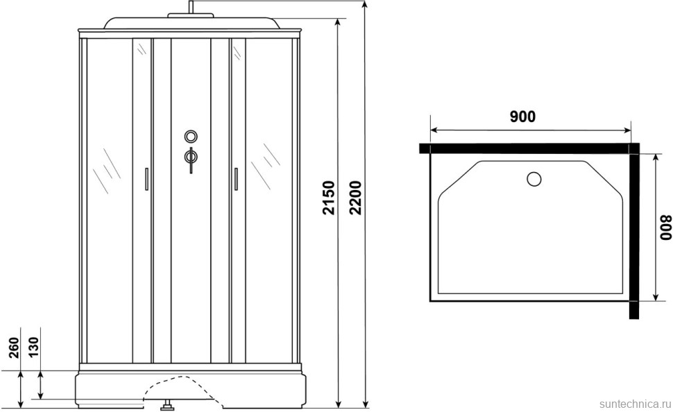 Душевая кабина Niagara Classic NG-33984-14Q 90х80 см