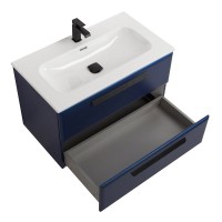 Тумба под раковину без столешницы Cezares Eco Cer-N 80 sapfiro, ручки матовые черные